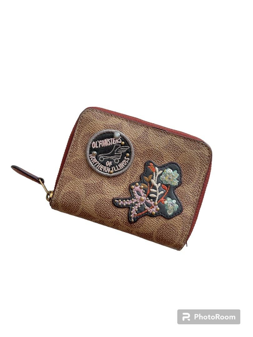 SALE COACH 2020 CRUISE LEATHER FOLDING ZIPPER WALLET POUCHES POUCH WOMEN