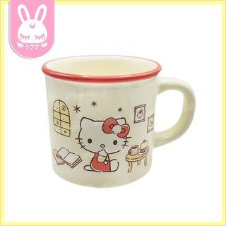 Sanrio Hello Kitty Classic Enamel-style Ceramic Coffee Mug - LIGHT YELLOW