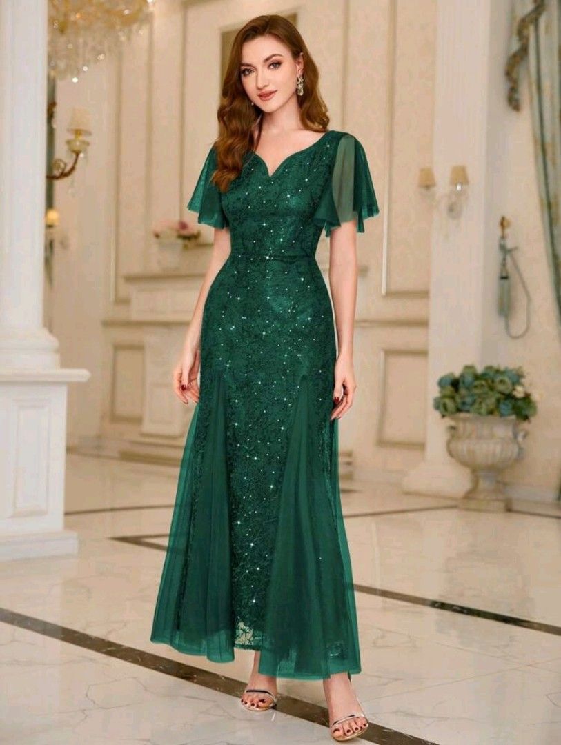 sachin and babi light blue dress Shein Women Solid Color Lace Slim Elegant Sexy Date Night Camisole Mermaid  Dress • Price » main image 0