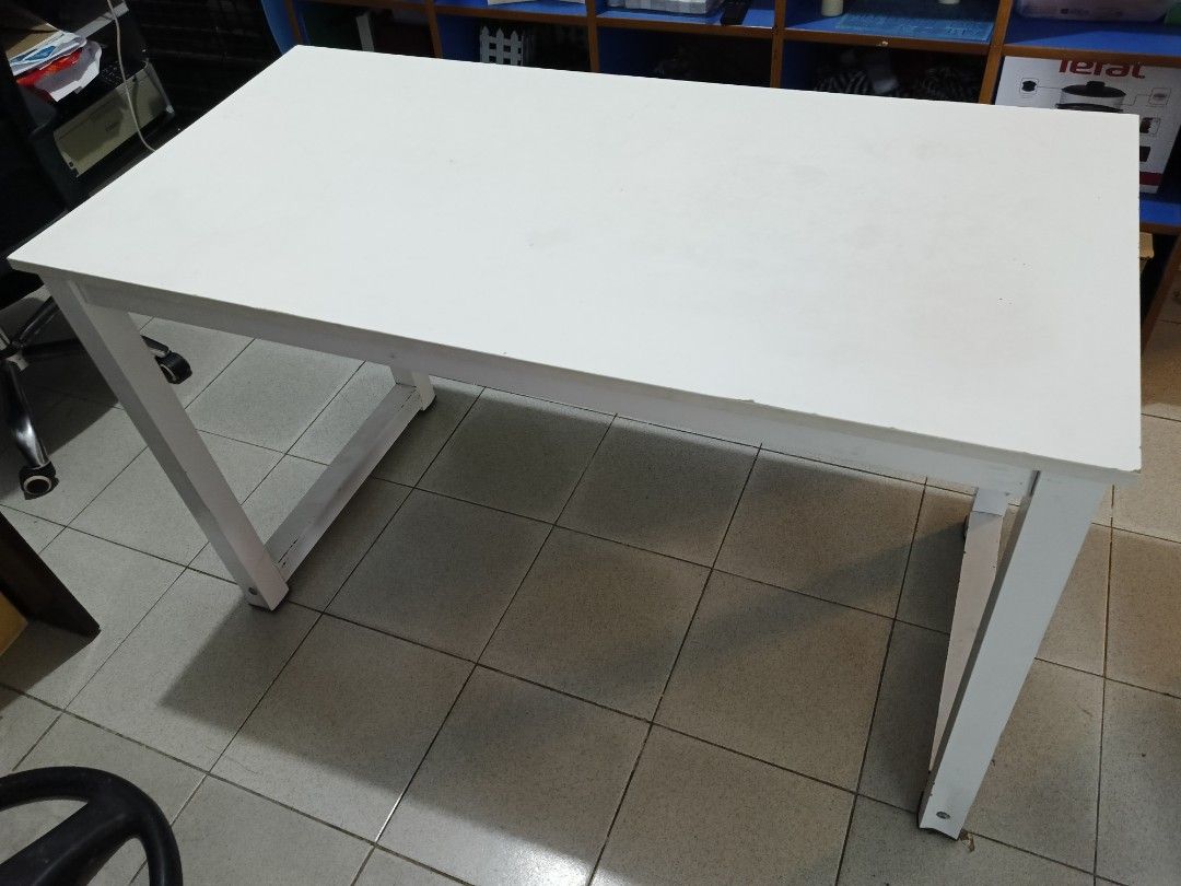 Study table office chair (Category: Tables & Sets) located in Las Pinas. Submitted by gooditems31 (Listing ID 1305896181, Image 2). Description: study table or office table white width 24inch length 47inch height 28 1/2 inch office chair or computer chair good condition pm sa sure buyer las Pinas location.