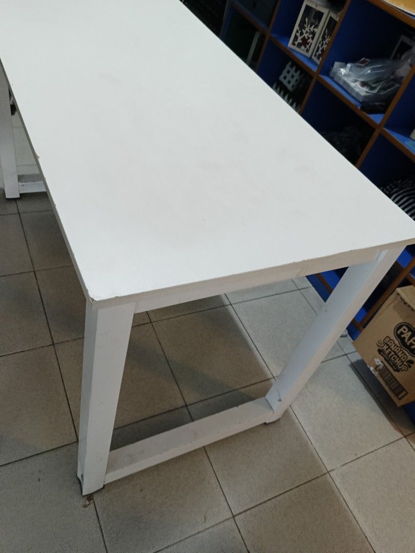 Study table office chair (Category: Tables & Sets) located in Las Pinas. Submitted by gooditems31 (Listing ID 1305896181, Image 1). Description: study table or office table white width 24inch length 47inch height 28 1/2 inch office chair or computer chair good condition pm sa sure buyer las Pinas location.