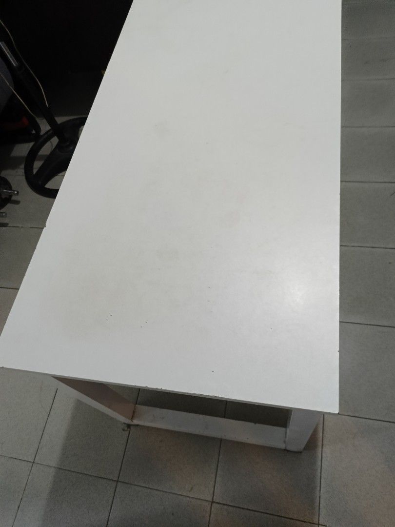 Study table office chair (Category: Tables & Sets) located in Las Pinas. Submitted by gooditems31 (Listing ID 1305896181, Image 3). Description: study table or office table white width 24inch length 47inch height 28 1/2 inch office chair or computer chair good condition pm sa sure buyer las Pinas location.