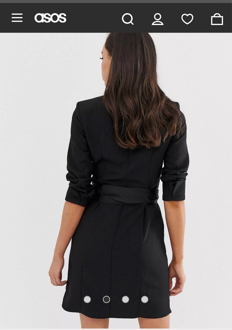 Asos design mini tux dress with self tie belt outlet