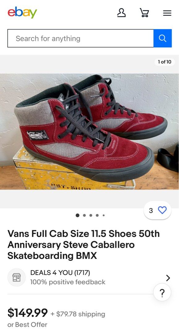 Vans full cab pro 50th Anniversary Steve Caballero Skateboarding Men s Fashion Footwear Sneakers on Carousell