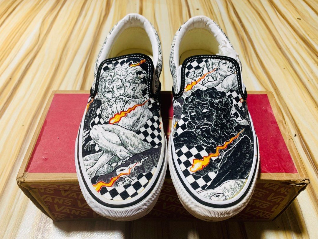 Vans classic slip on custom cheap