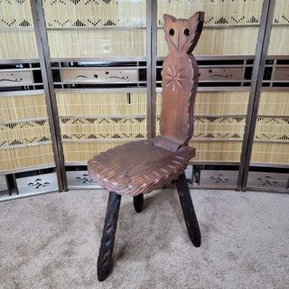 Vintage Wooden Cat Shaped Chair / Stool