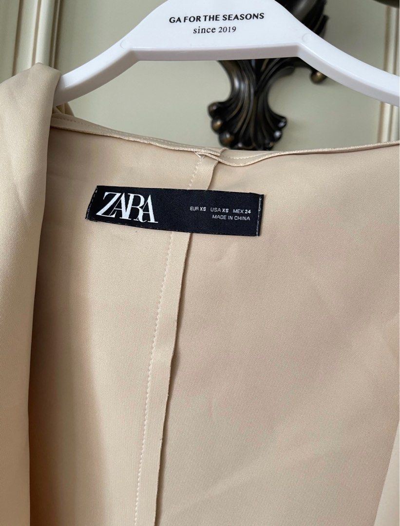ZARA Peach Pink Faux Suede Leather Hooded Trench Coat Jacket for Spring Autumn