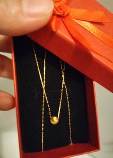 18k Cateye Saudi Gold Karkar Necklace
