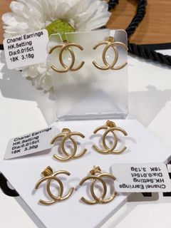 18k yg coco earrings hk setting