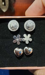 925 Silver Stud Earrings Set TAKE ALL 3 pairs