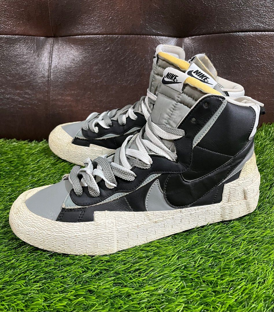Sacai x nike blazer mid black grey discount