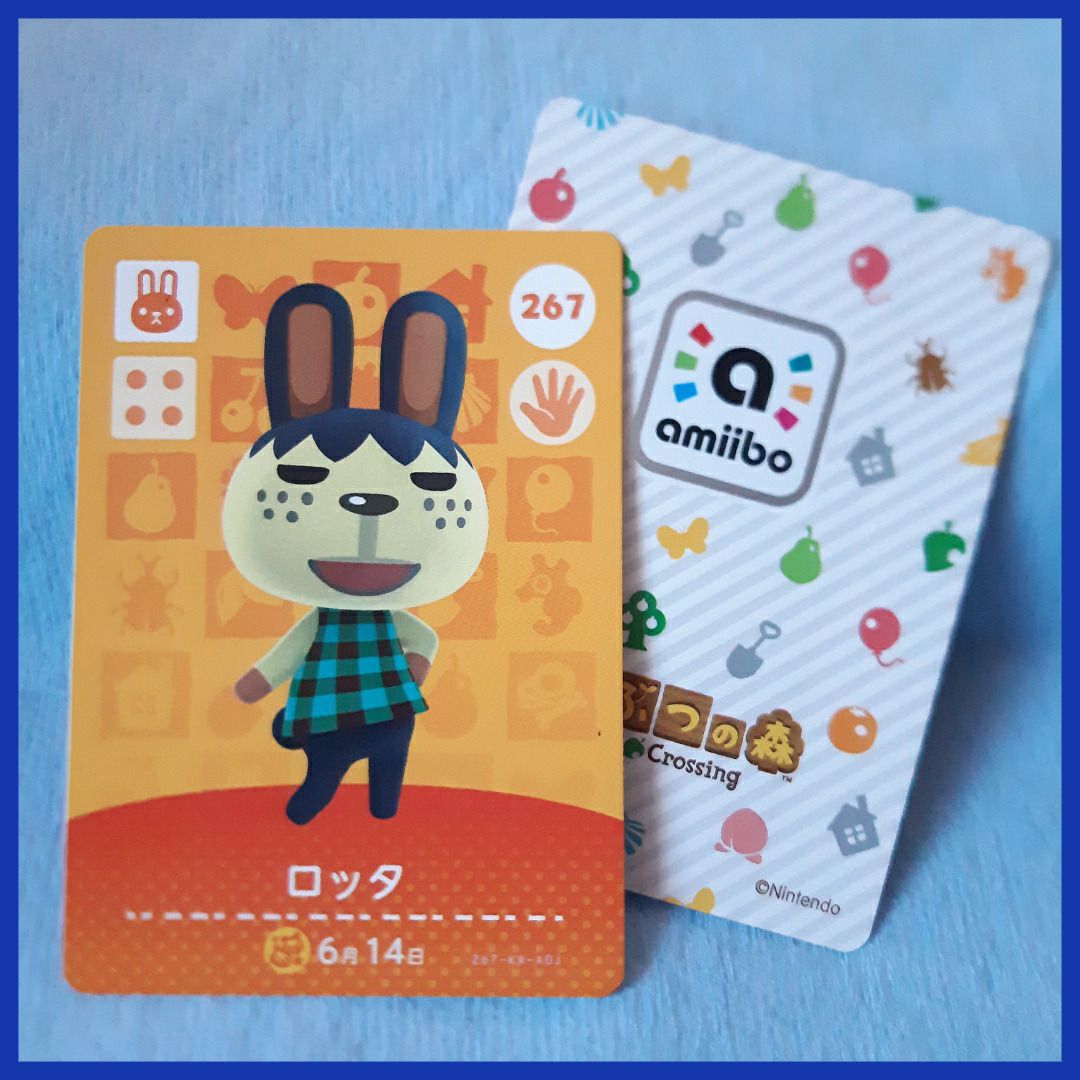 ACNH Amiibo Cards (Petri and Pippy) (Category: Raw Singles) located in General Trias. Submitted by kaorurunss (Listing ID 1301466745, Image 2). Description: Cards are in Japanese but they work as normal in English versions of the game! Names are Lotta (Pippy) and Rika (Petri) Can be scanned in The Roost, Camping (Resident Services), and the photo studio in Harvey's Island ✌ Please see the photos for ingame shots of them~ 200 for both, 100 each :)