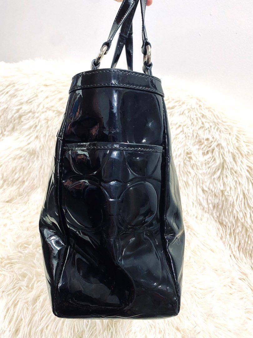 Coach patent leather tote hotsell