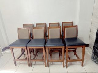 BAR CHAIRS🇯🇵

2 pcs for 3,500 pesos🙂
4 pcs for 6,500 pesos🙂
Take all, 8 pcs for 12,500 pesos🙂

L 17" w 18" seat h 24" 
Backrest height  13"
solidwood
Leather seat
In good condition