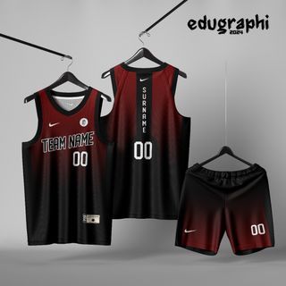 Black and Red Sublimated Basketball Uniform
