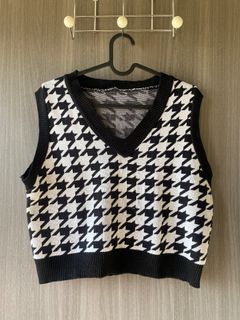 Black Checkered Vest Top