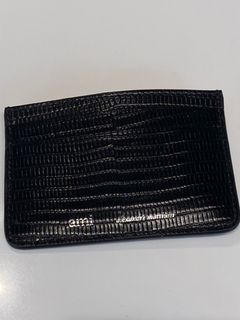 BRAND NEW AUTHENTIC Ami Crocodile Leather Card Holder Black