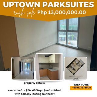**buyer only** rush sale Executive 1BR Uptown Parksuites Tower 2 - 10th for sale