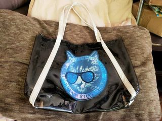 Cat patterned transparent bag