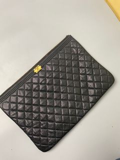 Chanel black clutch bag