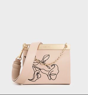 Charles and Keith Top Handle Shoulder Bag in Nude