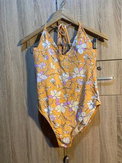 Cotton on orange floral swimsuit one piece