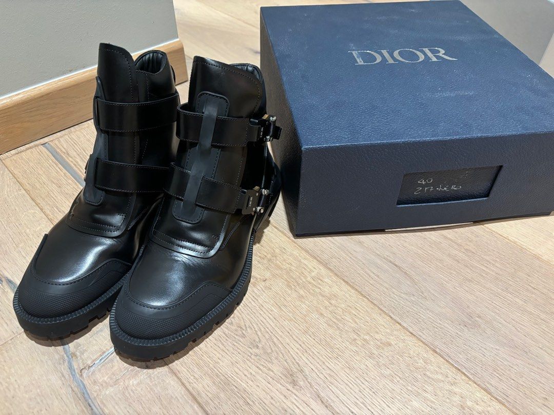 dior buckle combat boots
