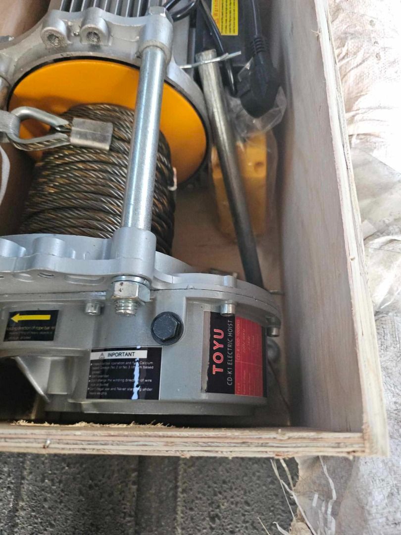 Electric cable Hoist (Category: Construction Tools & Equipment) located in Manila. Submitted by 09150361920ronvillaflor (Listing ID 1301316291, Image 2). Description: Electric cable Hoist Capacity: 500kg-1T Wire Rope Length: 30m ₱20,000 For inquiries GLOBE:📞 ☎ 0⃣9⃣1⃣5⃣0⃣3⃣6⃣1⃣9⃣2⃣0⃣ 📞 ☎ 0⃣9⃣1⃣5⃣0⃣3⃣6⃣1⃣9⃣2⃣0⃣ Email me@ 📫 📑 r-o-n-.-h-a-y-a-i-@-g-m-a-i-l.c-o-m Check my Carousell: https://www.carousell.ph/u/ronvillaflor0/ PRICE MAY CHANGE WITHOU