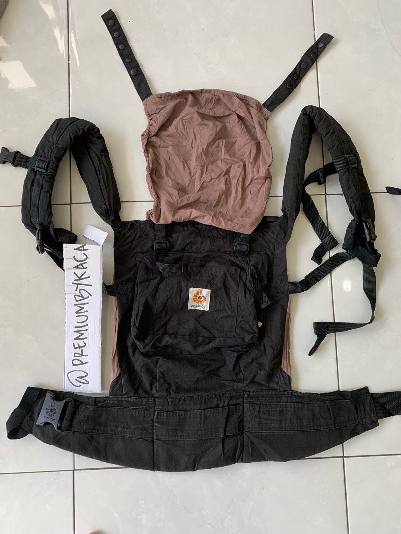 Ergo Baby Ergo Backpack Ergobaby BABY CARRIER Organic Collection BLACK NEWBORN 3.2kg with infant insert 5 5 20kg Gendongan Ergobaby