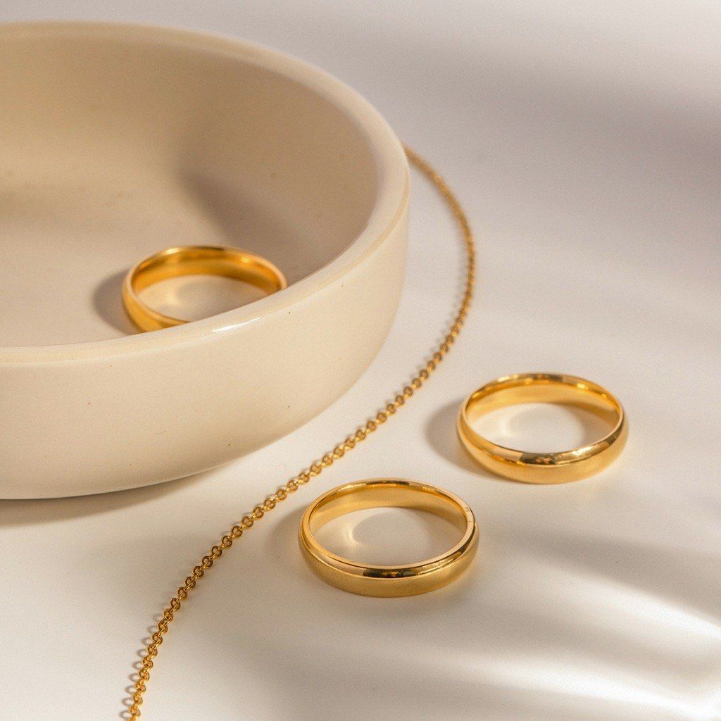 Everyday Stack Gold Ring (Category: Rings) located in Singapore. Submitted by weekendxproject (Listing ID 1301371066, Image 2). Description: Brand new Great for stacking with other rings Made of stainless steel Comes in US size 6-8 $26 each Inclusive of complimentary mail.