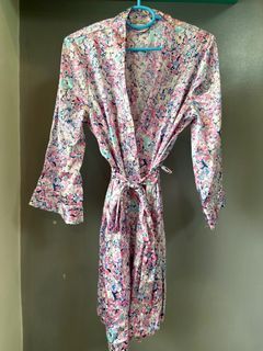 Floral silky robe S/M