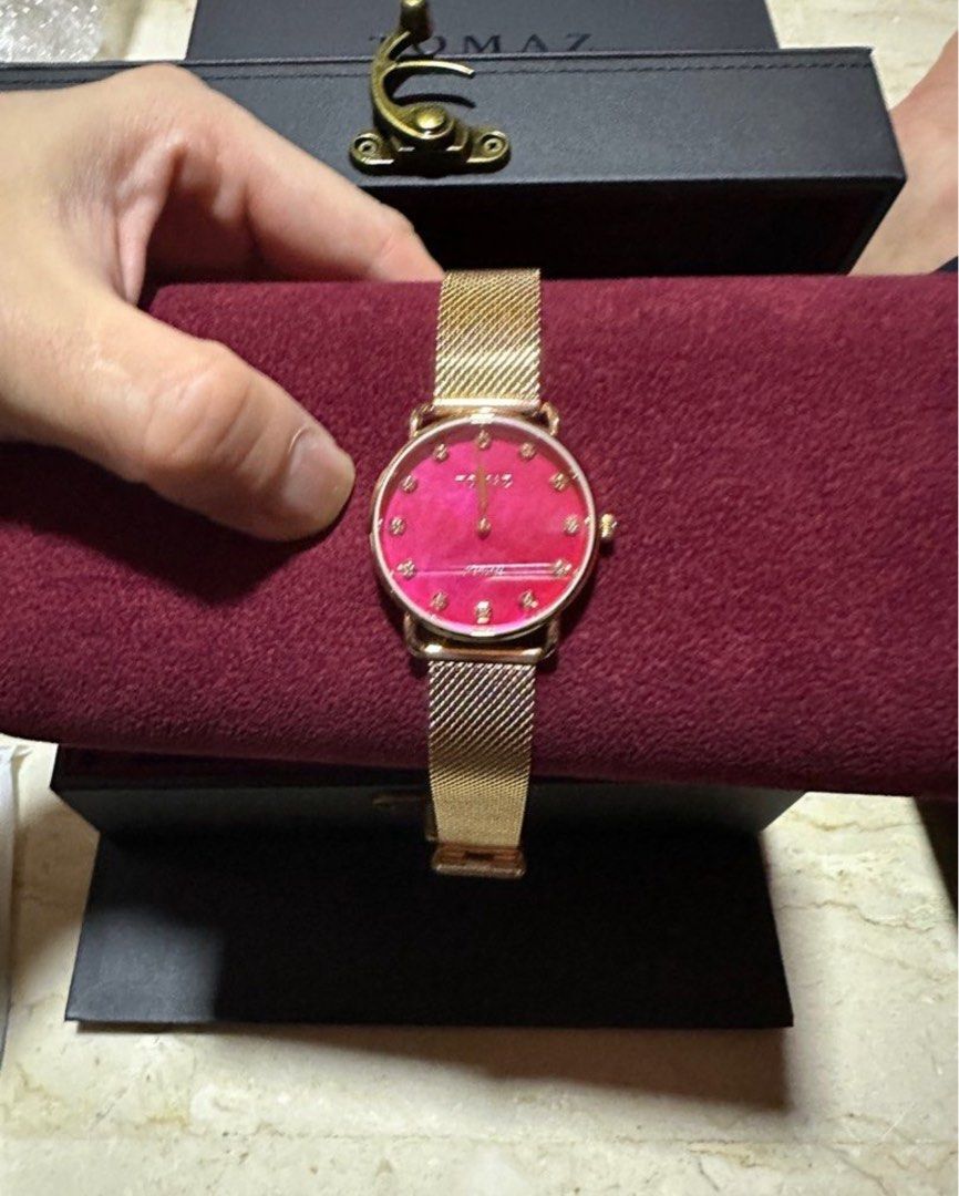 Free Delivery Tomaz G1LE D2 Gold Pink Gold Mesh Watch
