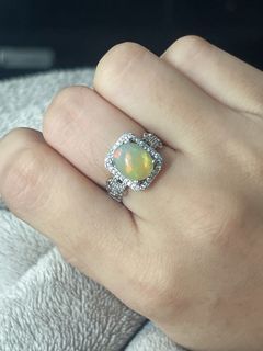 Real Natural Opal Ring pure s925