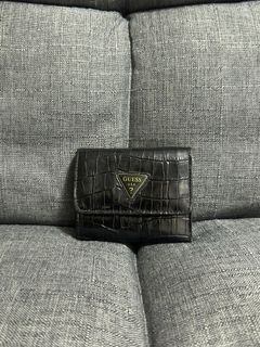 Guess Textured Tri Fold Black Wallet