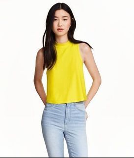 H&M CROPPED JERSEY TOP