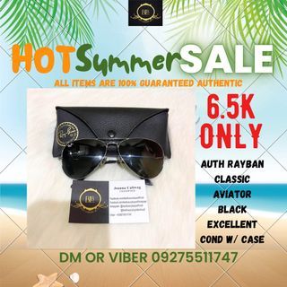 Hot Summer Sale Authentic Rayban Mens Aviator Black Shades Sunglasses Eyewear