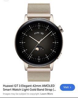Huawei GT 3 Elegant 42mm AMOLED Smart Watch for Men and Women Light Gold Band Strap Like New w/ its original box
