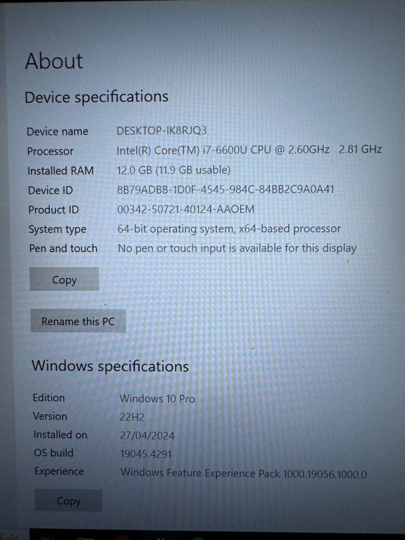 Lenovo Thinkpad T470S i7 12gb (Category: Laptops & Notebooks) located in Pasig City. Submitted by leimeng888 (Listing ID 1301362596, Image 2). Description: Lenovo Thinkpad T470S i7 12gb (1 internal battery -new).