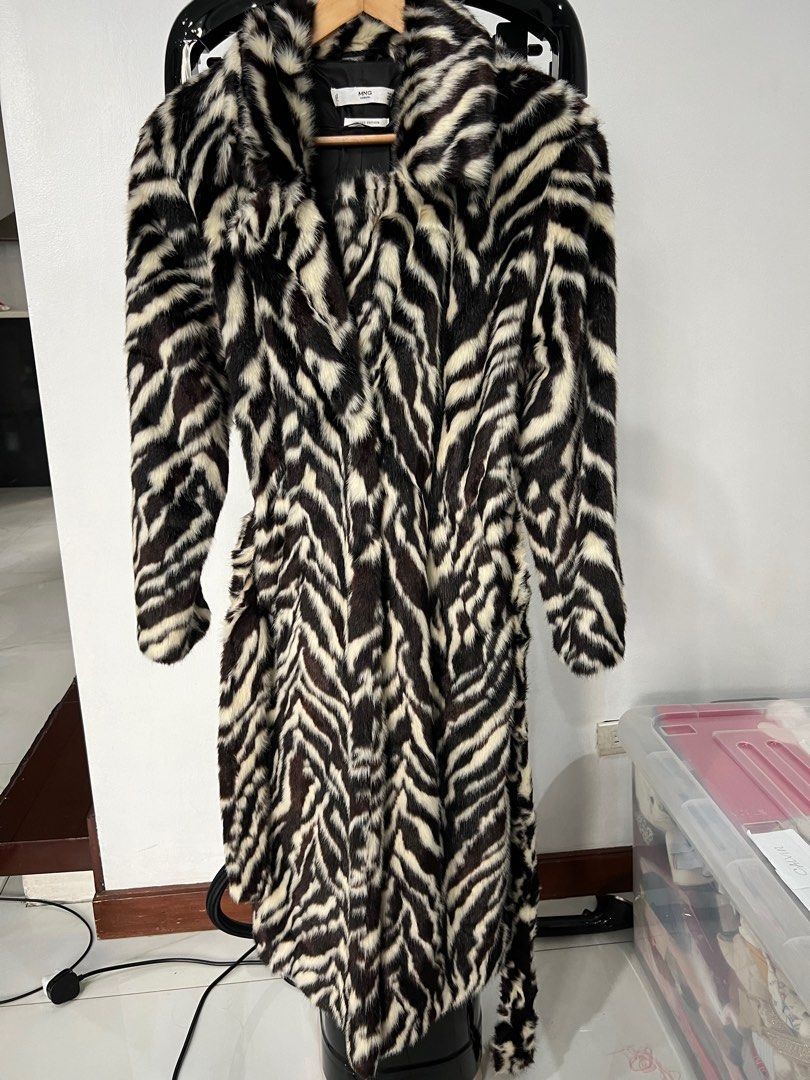 Mango zebra coat discount