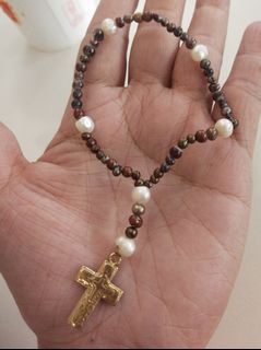 Made in Vatican Rome beautiful freshwater pearls pocket hand rosary