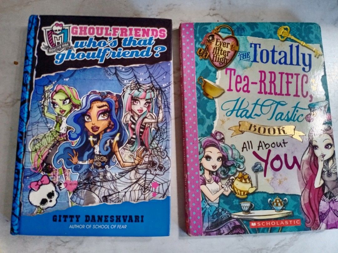 Monster High and Ever After High books (Category: Children's Books) located in Makati City. Submitted by decluttering_stuff101 (Listing ID 1301335521, Image 1). Description: 100 each.
