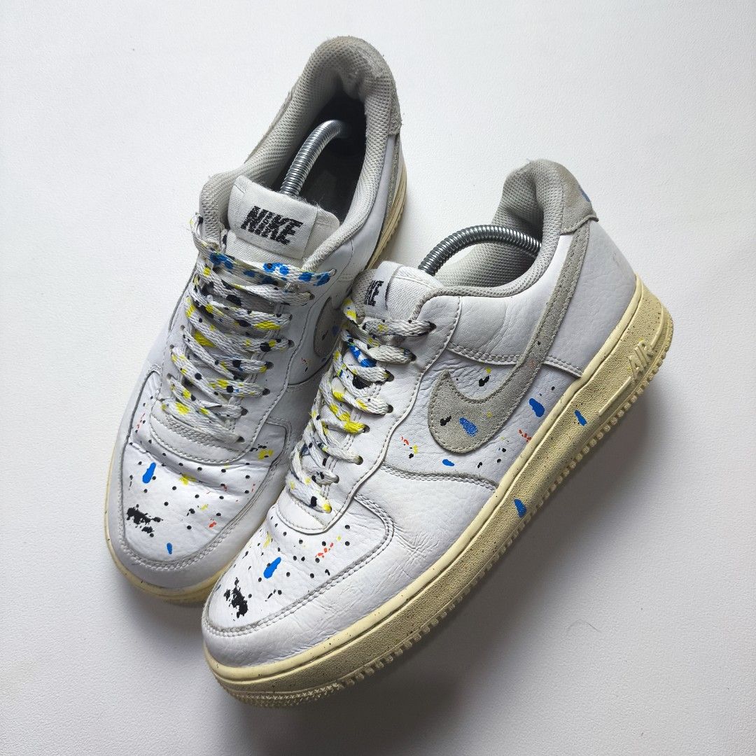 NIKE AF1 PAINT SPLATTER, Fesyen Pria, Sepatu , Sneakers di Carousell