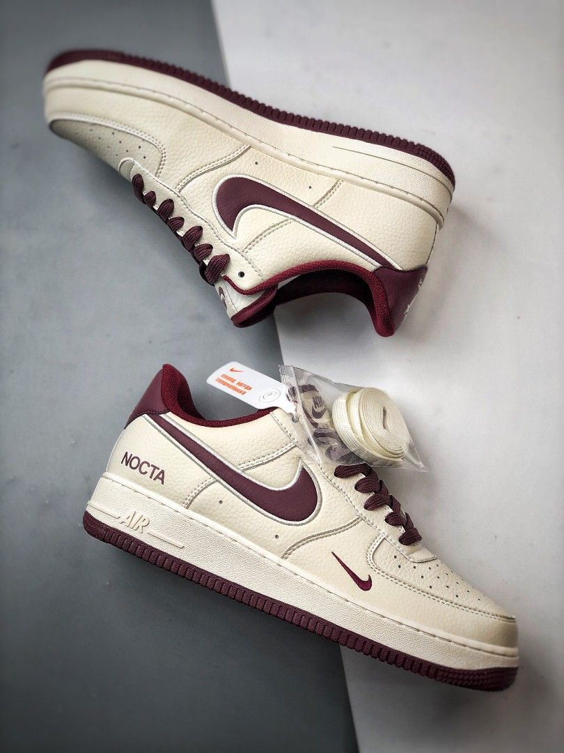 Nike Air Force 1 Low white red wine shoes