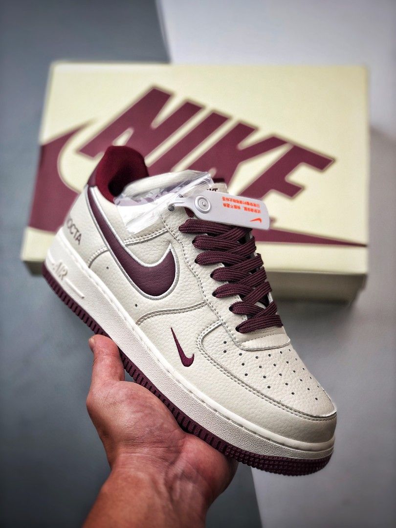 Nike Air Force 1 Low white red wine shoes