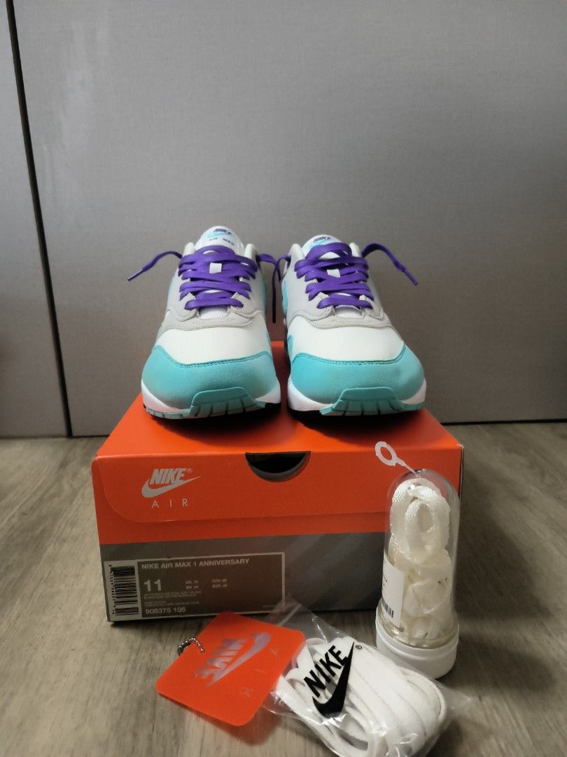 Nike Air Max 1 OG Anniversary Aqua Men s Fashion Footwear Sneakers on Carousell