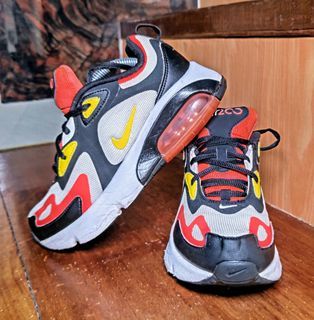 Nike Air Max 200 Black White Yellow Red Basketball Shoes size 23 cm