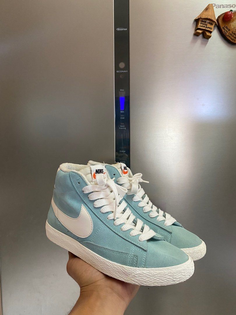 NIKE BLAZER AQUA BLUE (Category: Sneakers) located in Tagum. Submitted by theees (Listing ID 1301321314, Image 2). Description: NIKE BLAZER MID CUT ▪️7 Women / 38 EUR / 24 CM ▪️Excellent As New Condition ▪️NO FLAWS / ISSUES ▪️PHP. 1500 FREESHIPPING 💸 DM FOR MORE INFO 📩.