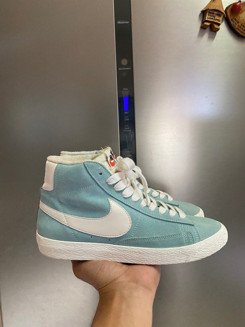 NIKE BLAZER AQUA BLUE (Category: Sneakers) located in Tagum. Submitted by theees (Listing ID 1301321314, Image 3). Description: NIKE BLAZER MID CUT ▪️7 Women / 38 EUR / 24 CM ▪️Excellent As New Condition ▪️NO FLAWS / ISSUES ▪️PHP. 1500 FREESHIPPING 💸 DM FOR MORE INFO 📩.
