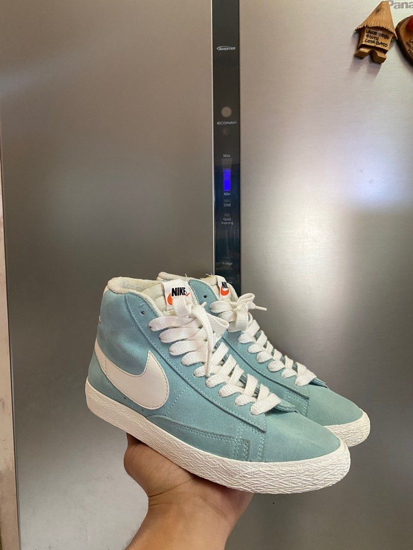 NIKE BLAZER AQUA BLUE (Category: Sneakers) located in Tagum. Submitted by theees (Listing ID 1301321314, Image 1). Description: NIKE BLAZER MID CUT ▪️7 Women / 38 EUR / 24 CM ▪️Excellent As New Condition ▪️NO FLAWS / ISSUES ▪️PHP. 1500 FREESHIPPING 💸 DM FOR MORE INFO 📩.