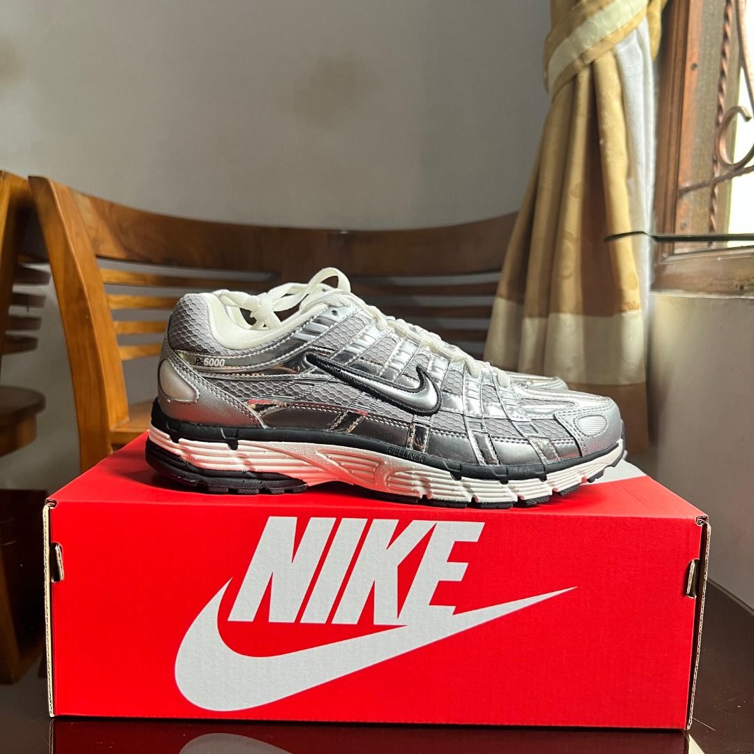 NIKE P-6000 METALLIC SILVER SAIL, Fesyen Pria, Sepatu , Sneakers di ...